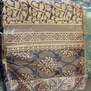 Brand New Blue Silk Saree Indian Sari